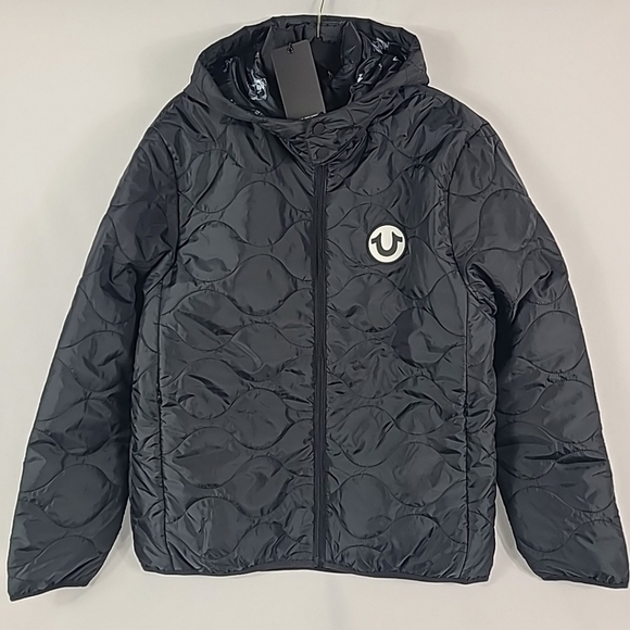 NWT True Religion Men's Detachable Onion Puffer Jacket Sz M MSRP $199 Black - Picture 1 of 10
